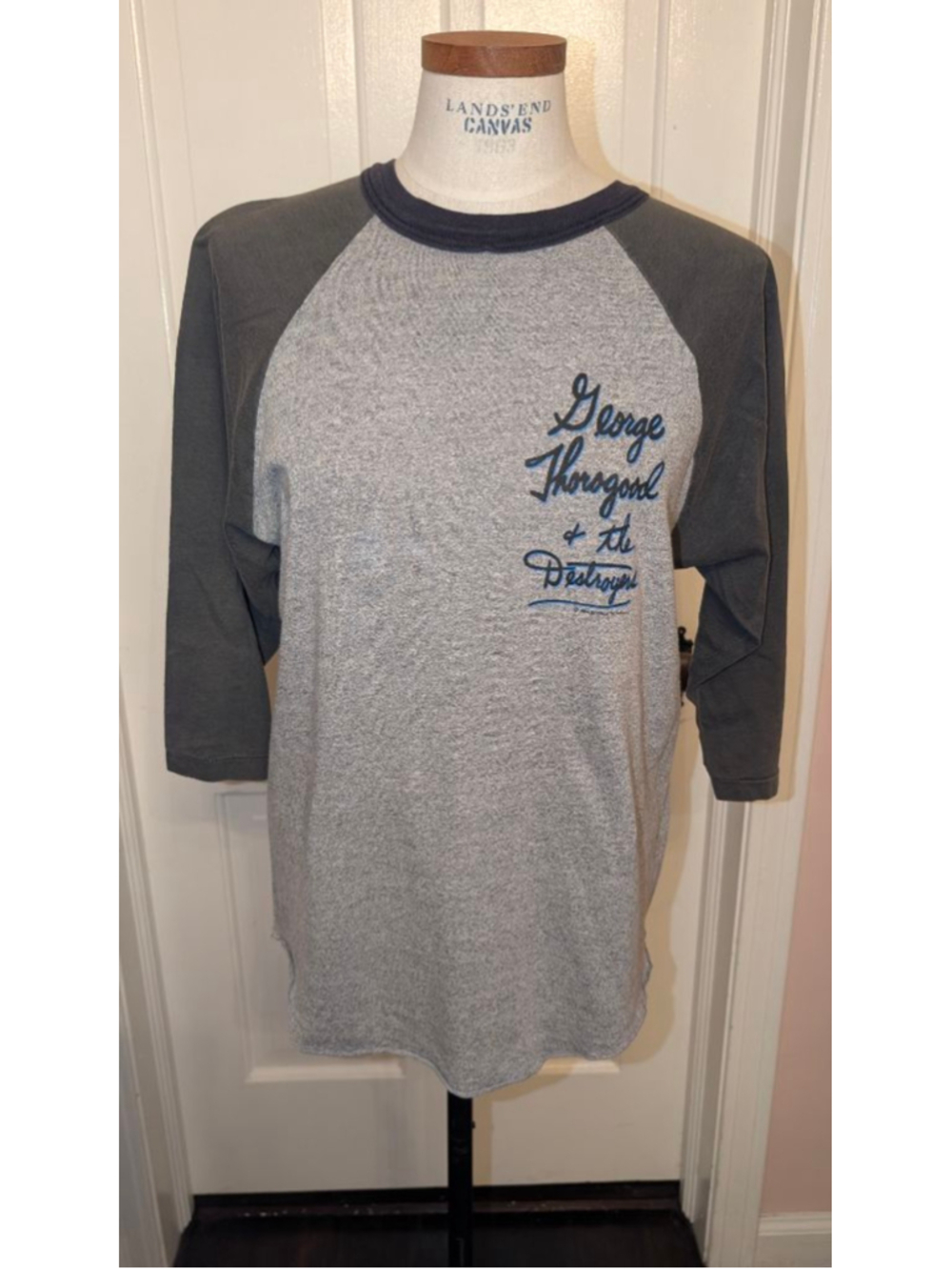 1980s SIGNAL George Thorogood & The Destroyers Long Sleeve Tee L Gray Black